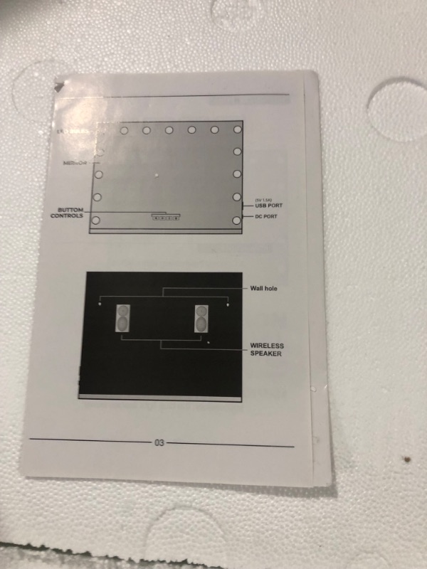 Photo 5 of ***USED - UNABLE TO TEST***
Fenair Bluetooth Makeup Mirror with Lights and Speaker Support Answer Call Hollywood Vanity Mirror, 22.83"L x 18.11"W