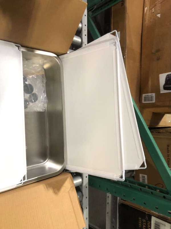 Photo 6 of ***USED - LIKELY MISSING PARTS***
MEEXPAWS Stainless Steel Litter Box for Cats (18”×14”×4”) 
