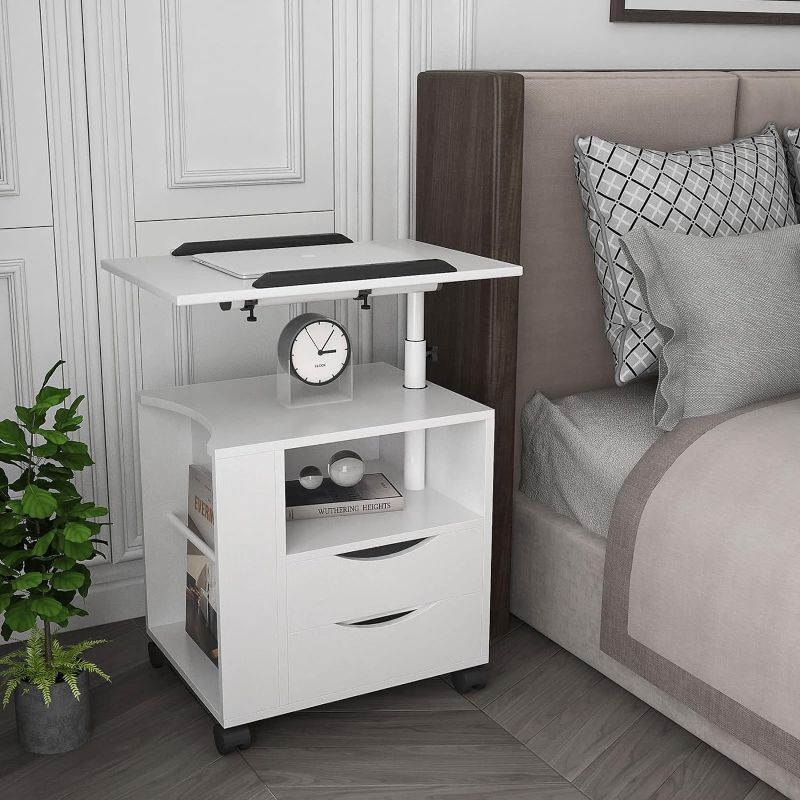 Photo 1 of kejector Nightstands, Large Side Height Adjustable Overbed End Table