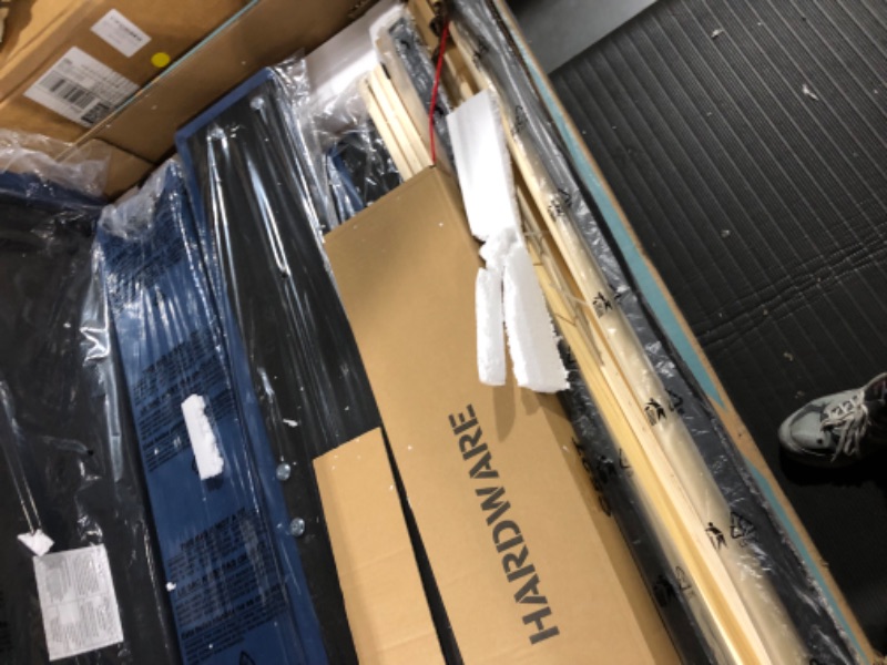 Photo 1 of VECELO Twin Size Platform Bed Frame with Height Adjustable Upholstered Headboard