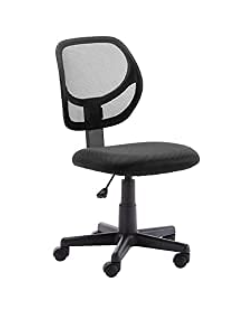 Photo 1 of Amazon Basics Low-Back, Upholstered Mesh, Adjustable, Swivel Computer Office Desk Chair, Black