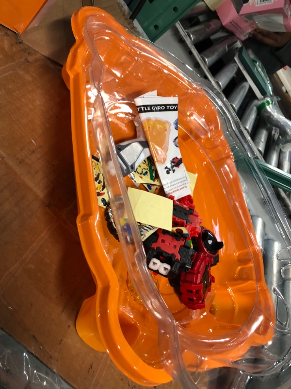 Photo 1 of Bey Battling Top Burst Toy Blade Set Game Complete Battle Game Set with Stadium, 6 Battling Tops and 2 Launchers, Toys for 6 Year Old Boys & Girls & Up Orange