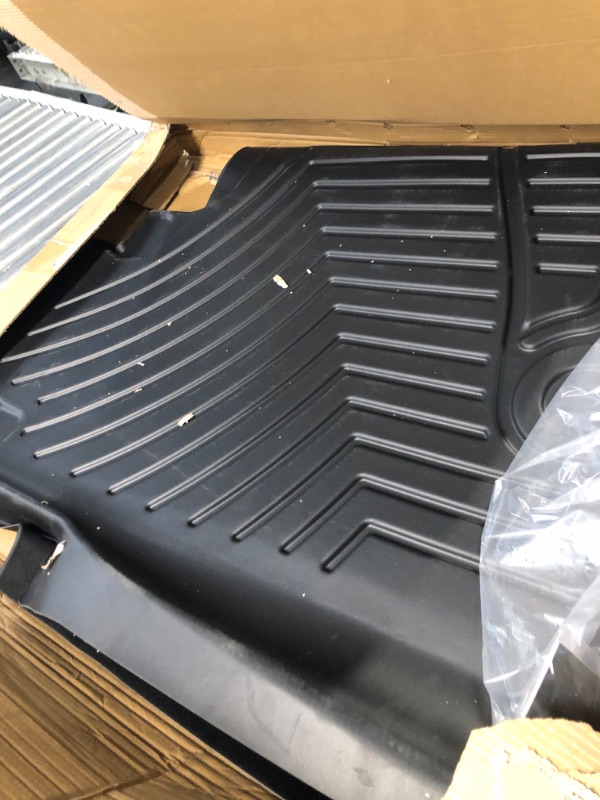 Photo 2 of ***UNKNOWN FIT**OEDRO Floor Mats Compatible for 2015-2023 Ford F-150 SuperCrew Cab, Unique Black TPE All-Weather Guard, Includes 1st & 2nd Front Row and Rear Floor Liner Full Set