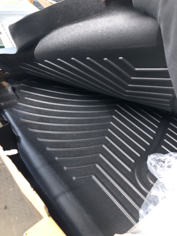 Photo 3 of ***UNKNOWN FIT**OEDRO Floor Mats Compatible for 2015-2023 Ford F-150 SuperCrew Cab, Unique Black TPE All-Weather Guard, Includes 1st & 2nd Front Row and Rear Floor Liner Full Set