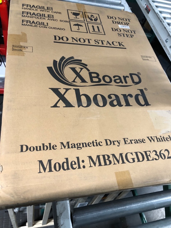 Photo 1 of XBoard Magnetic Dry Erase Board/Whiteboard, 36 X 24 Inches, Double Sided White Board,1 Dry Eraser & 3 Dry Erase Markers & 4 Push Pin Magnets 36" x 24"