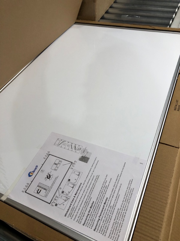 Photo 4 of XBoard Magnetic Dry Erase Board/Whiteboard, 36 X 24 Inches, Double Sided White Board,1 Dry Eraser & 3 Dry Erase Markers & 4 Push Pin Magnets 36" x 24"