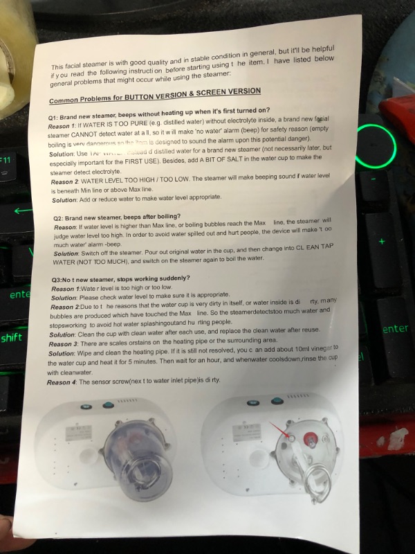 Photo 2 of *READ NOTES BELOW**AceFox Professional Ozone Facial Steamer with Hot Mist Function, Stand Facial Steamer On Wheels, Height Adjustable & 360° Rotatable Nozzle, Use at Home & Salon SPA Buttons 