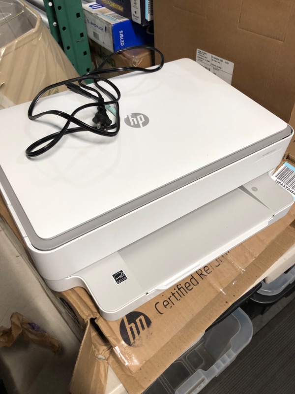 Photo 1 of HP Envy 6055e Wireless Color All-in-One Printer with 6 Months Free Ink (223N1A) (Renewed Premium),white