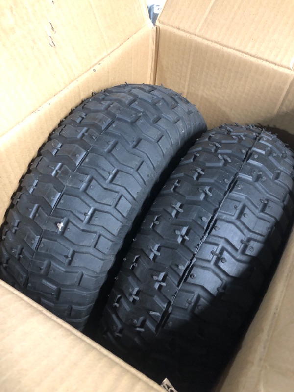 Photo 3 of 15 x 6.00-6 Tire and Wheel Set Lawn Mower Tire and Wheel Tractors Front Tire for the stock front wheels of John Deere Riding Mowers 15*6-6 Tube-with rim