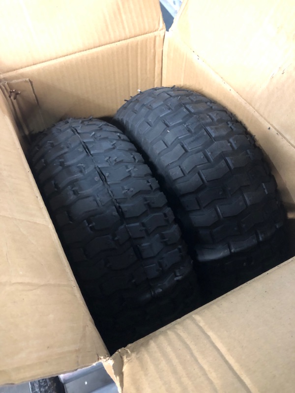 Photo 2 of 15 x 6.00-6 Tire and Wheel Set Lawn Mower Tire and Wheel Tractors Front Tire for the stock front wheels of John Deere Riding Mowers 15*6-6 Tube-with rim