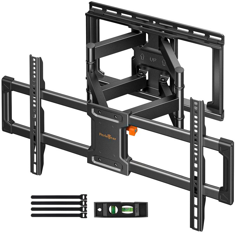 Photo 1 of Perlegear UL Listed Full Motion TV Wall Mount for 42-85 inch TVs up to 132 lbs, TV Mount with Dual Articulating Arms, Tool-Free Tilt, Swivel, Extension, Leveling, Max VESA 600x400mm, 16" Studs, PGLF8