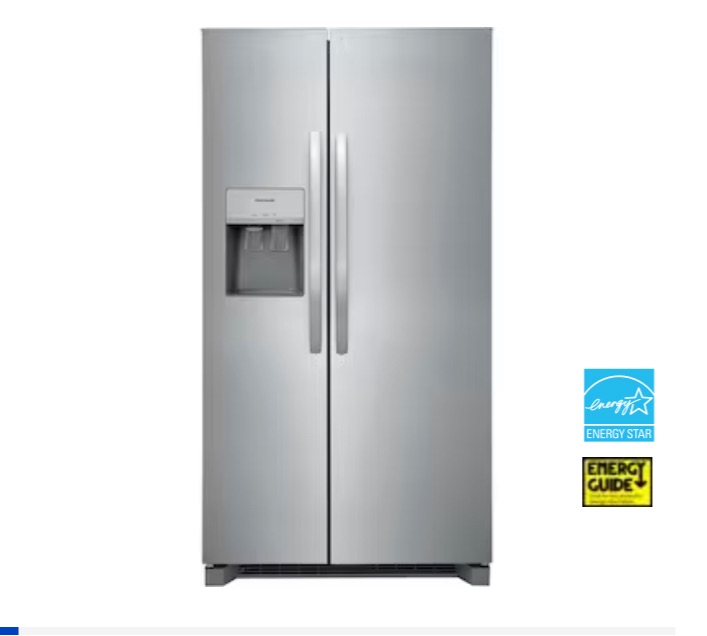 Photo 1 of Frigidaire 25.6-cu ft Side-by-Side Refrigerator with Ice Maker (Fingerprint Resistant Stainless 