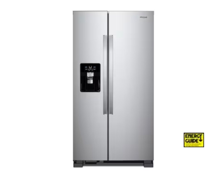 Photo 1 of Whirlpool 24.5-cu ft Side-by-Side Refrigerator with Ice Maker (Fingerprint Resistant Stainless 