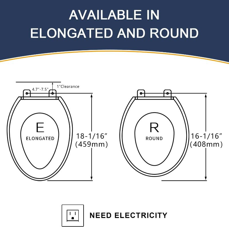 Photo 3 of (READ NOTES) ZMJH A201S Electronic Smart Bidet Toilet Seat,Self Cleaning Hydroflush,Hybrid Heating,Heated Dryer,Nightlight,Vortex Wash, remote control (Elongated)