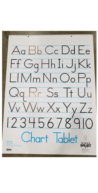 Photo 1 of School Smart Chart Tablet, 24 x 32 Inches, 1-1/2 Inch Ruling, 1/2 Inch Skip Line, 25 Sheets, Cover may vary & SHARPIE Flip Chart Markers