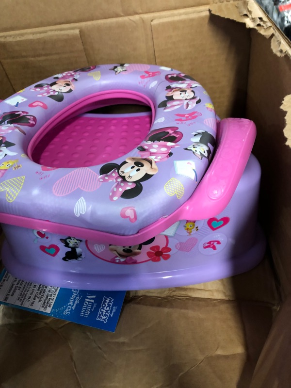 Photo 4 of Disney Minnie Mouse 2 Pc "Happy Helpers" Essential Potty Training Set - Soft Potty Seat, Step Stool