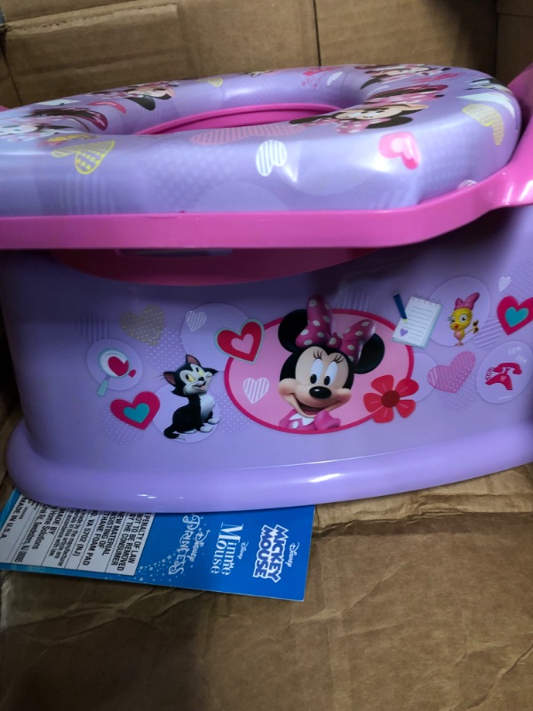 Photo 3 of Disney Minnie Mouse 2 Pc "Happy Helpers" Essential Potty Training Set - Soft Potty Seat, Step Stool