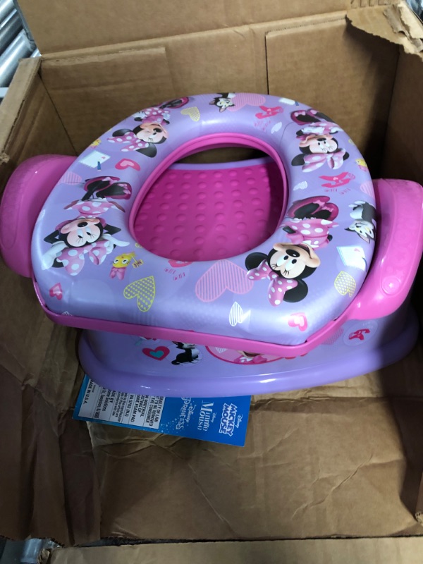 Photo 2 of Disney Minnie Mouse 2 Pc "Happy Helpers" Essential Potty Training Set - Soft Potty Seat, Step Stool