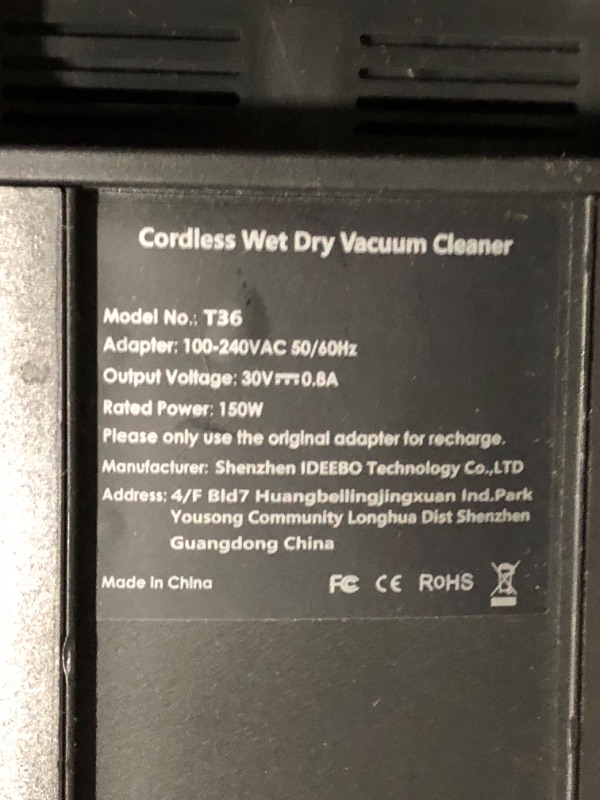 Photo 5 of ***NOT FUNCTIONAL - FOR PARTS ONLY - NONREFUNDABLE - SEE COMMENTS***
AlfaBot Wet Dry Vacuum, T36 Cordless Floor Vacuum Cleaner and Mop for Hardwood Floor