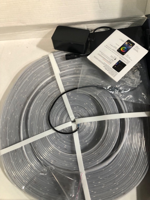 Photo 2 of 200ft Outdoor LED Strip Lights Waterproof 1 Roll,IP68 Outside Led Light Strips Waterproof with App and Remote,Music Sync RGB Exterior Led Rope Lights with Self Adhesive Back for Deck,Balcony,Pool