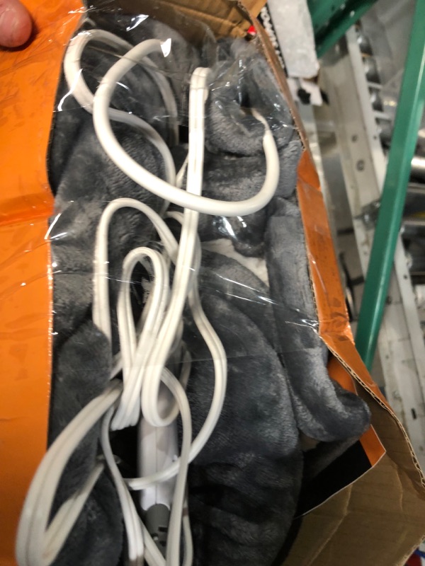 Photo 1 of 2X Warmth Heated Blanket w/Lager Dense Area, Ultra Soft Safe Electric Blanket Throw w/Flannel Sherpa, 4 Levels Instant Heating Blanket 10H Auto-Off, Washable Blanket UL Certified Grey Queen 84" x 90"