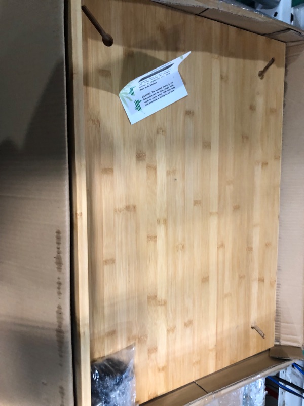 Photo 3 of 30 x 21 in Extra Large Bamboo Cutting Board and Stovetop Cover, Stove Top Cover Chopping Board with Detachable Legs and Juice Groove, Protector Board for Restaurant Kitchen Counter & Sink XXXL(30x21x3.3")