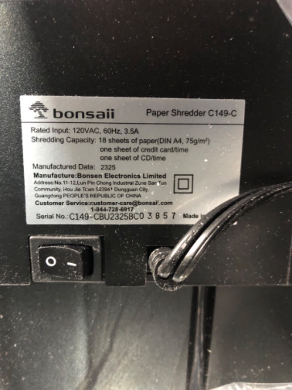 Photo 4 of Bonsaii C149-C Shredder