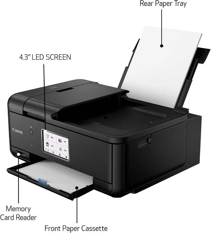 Photo 5 of (READ NOTES) Canon PIXMA TR8620a - All-in-One Printer Home Office|Copier|Scanner|Fax|Auto Document Feeder | Photo, Document | Airprint (R), Android, Black, Works with Alexa (PARTS ONLY) 
