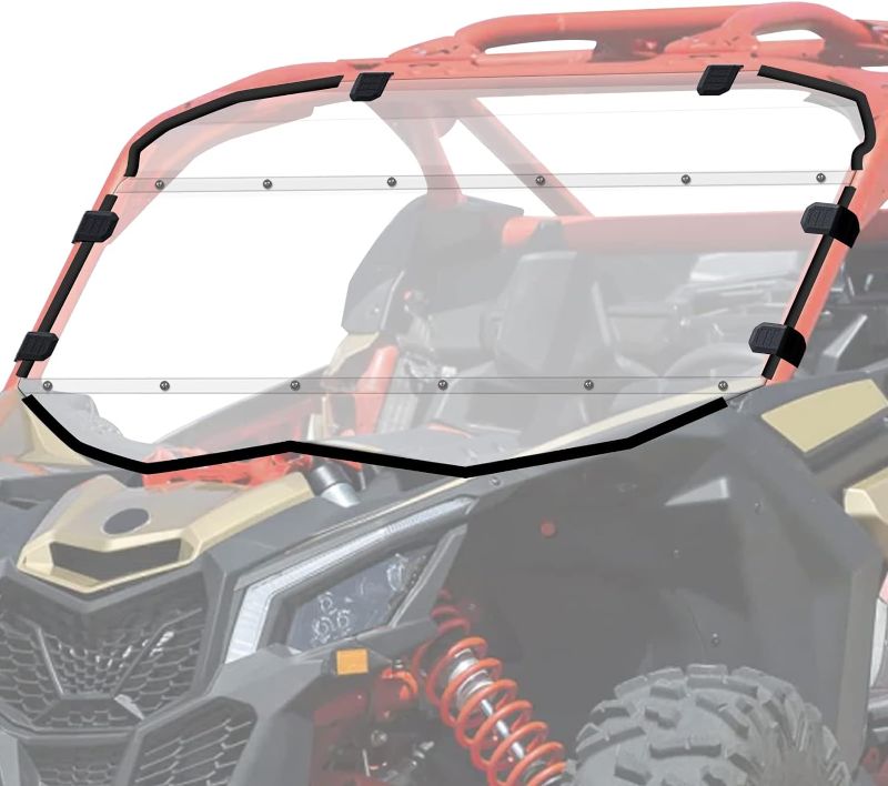 Photo 1 of Maverick X3 Windshield - StarknightMT Scratch-Resistant X3 Windshield Compatible with Can am 2017-2022 Maverick X3 XRS XDS Turbo R Max XRS XDS? Hard-Coated Polycarbonate Maverick Windshield Combination Full Windshield