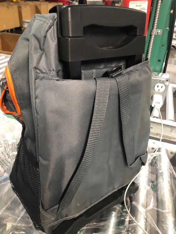 Photo 3 of * broken zippers * sold for repair * 
Rockland Double Handle Rolling Backpack, Charcoal, 17-Inch 17-Inch Charcoal