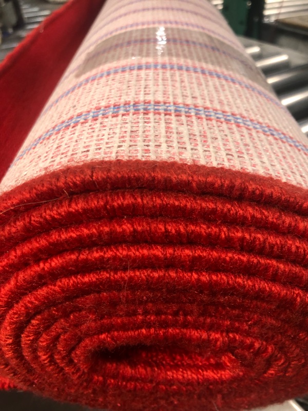 Photo 3 of BannerBuzz Red Carpet, Anti-Slip Runner, 1500 GSM Tufted Loop Pile of Polypropylene Yarn, (3' W X 12' H, Red)