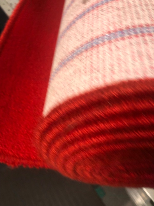 Photo 2 of BannerBuzz Red Carpet, Anti-Slip Runner, 1500 GSM Tufted Loop Pile of Polypropylene Yarn, (3' W X 12' H, Red)