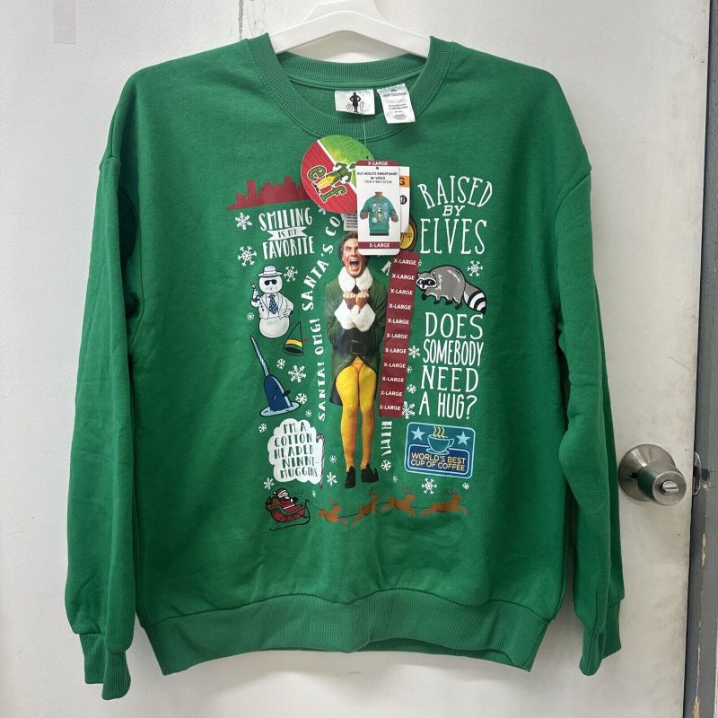 Photo 1 of Buddy the Elf Mens Talking Christmas Sweatshirt (XL 