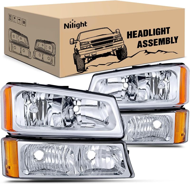 Photo 1 of *PREV USED MINOR DAMAGE*
Nilight Headlight Assembly for 2003 2004 2005 2006 Chevy Silverado Avalanche 1500 1500HD 