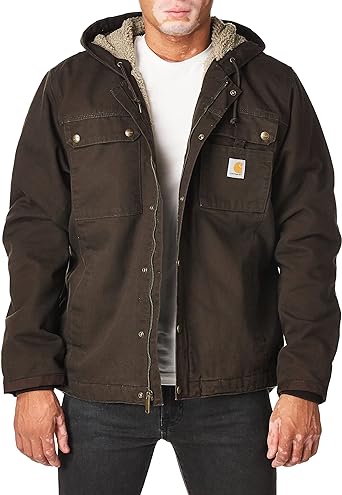 Photo 1 of s-Carhartt Men's Relaxed Fit Washed Duck Sherpa-Lined Utility Jacket
