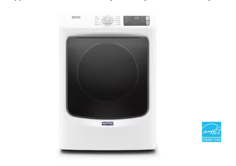 Photo 1 of Maytag 7.3-cu ft Stackable Electric Dryer (White) ENERGY STAR