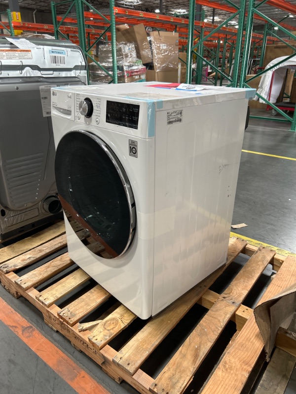 Photo 3 of ***USED - DENTED/SCRATCHED - UNABLE TO TEST***
LG 24 in. W 4.2 Cu. Ft. Ventless Stackable Compact SMART Electric Dryer in White with Dual Inverter HeatPump Technology