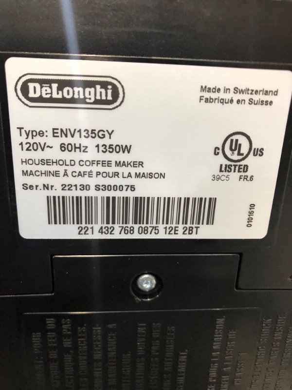 Photo 7 of * important * see clerk notes * 
Nespresso ENV135GY Coffee and Espresso Machine by De'Longhi, Graphite Metal Nespresso Vertuoline Coffee