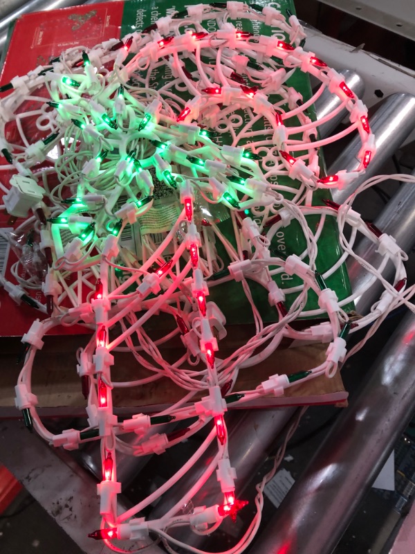 Photo 1 of LAMPHOME Christmas Window Silhouette Lights, 4 Pack Lighted 16'' Wire Window Decoration LED Lights Set, Extra Length 6.6FT Wire, UL Listed, Candy Cane, Wreath, Stocking, Christmas Tree Candy Cane & Christmas Tree & Wreath & Stocking