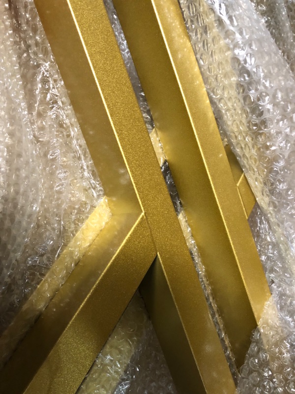 Photo 1 of Metal Industrial Gold Dining Modern Table Legs 28 inch Desk Legs Base Cast Iron Welding Wrought Iron Coffee Table Bench Legs Night Stand Office Table Triangle Shape Black DIY 28" H x19.7W (2 pcs) 28"Gold Z