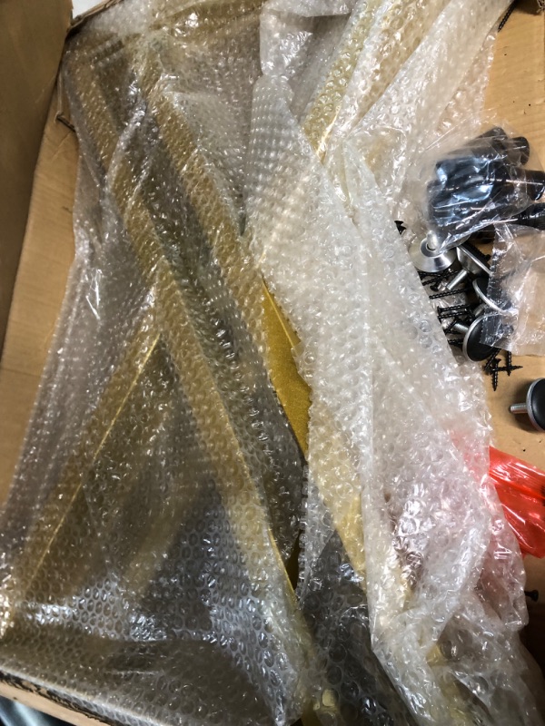 Photo 1 of Metal Industrial Gold Dining Modern Table Legs 28 inch Desk Legs Base Cast Iron Welding Wrought Iron Coffee Table Bench Legs Night Stand Office Table Triangle Shape Black DIY 28" H x19.7W (2 pcs) 28"Gold Z