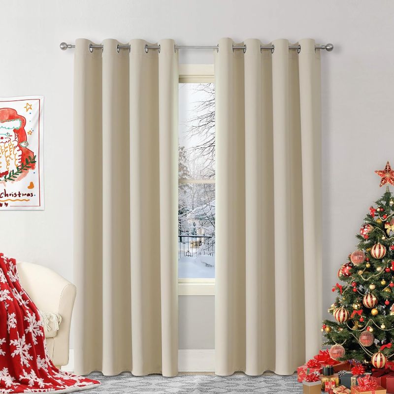 Photo 1 of CUCRAF Eyelet Curtains Window Treatment Blackout Curtains for Bedroom/Living Room/Children's Room -