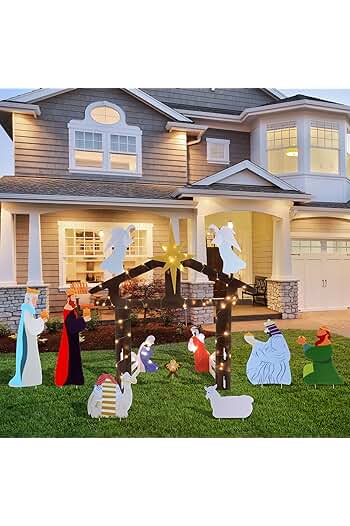 Photo 1 of 12 Pcs Outdoor Nativity Scene Display Se