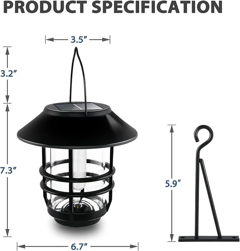 Photo 2 of (READ NOTES) Otdair Solar Wall Lantern Outdoor, Flickering Flames Solar Sconce Lights Outdoor, Hanging Solar Lamps Wall Mount for Front Porch, Patio and Yard, 2 Pack
