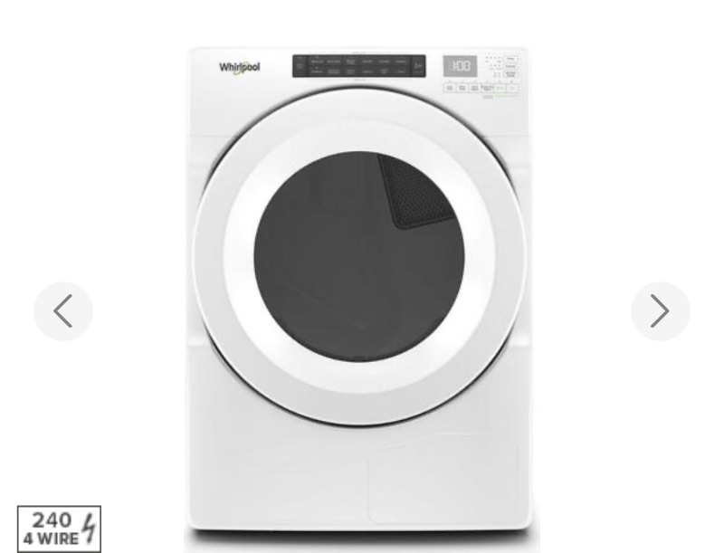 Photo 1 of Whirlpool 7.4-cu ft Stackable Electric Dryer (White) ENERGY STAR