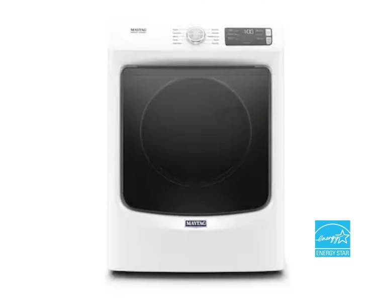 Photo 1 of Maytag 7.3-cu ft Stackable Electric Dryer (White) ENERGY STAR