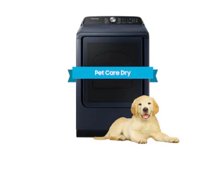 Photo 1 of Samsung Pet Care Dry and Steam Sanitize+ 7.4-cu ft Steam Cycle Smart Electric Dryer 