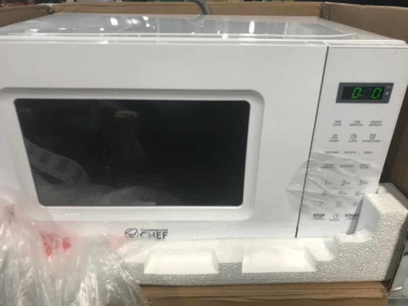 Photo 2 of COMMERCIAL CHEF Small Microwave 0.7 Cu. Ft. Countertop Microwave with Digital Display, White Microwave with 10 Power Levels, Outstanding Portable Microwave with Convenient Push Button White 0.7 Cubic Feet