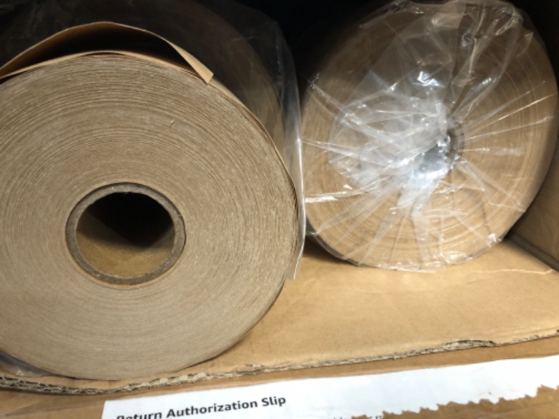 Photo 2 of General Supply Glass-Fiber Reinforced Gummed Kraft Sealing Tape, 3" Core, 3" X 375 Ft, Brown, 8/Carton