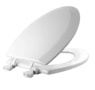 Photo 1 of **READ NOTES BELOW**Mansfield Wood White Elongated Toilet Seat
